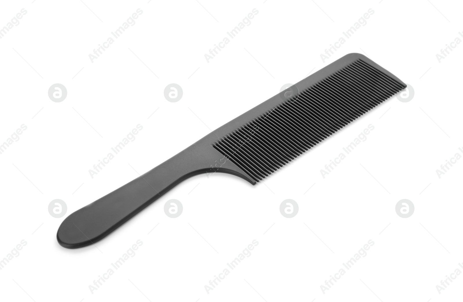 Photo of One black plastic comb isolated on white