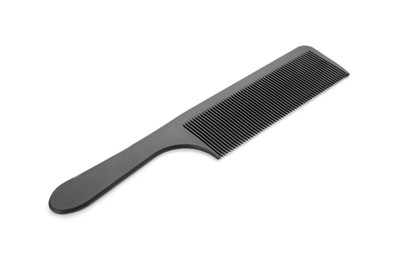 Photo of One black plastic comb isolated on white