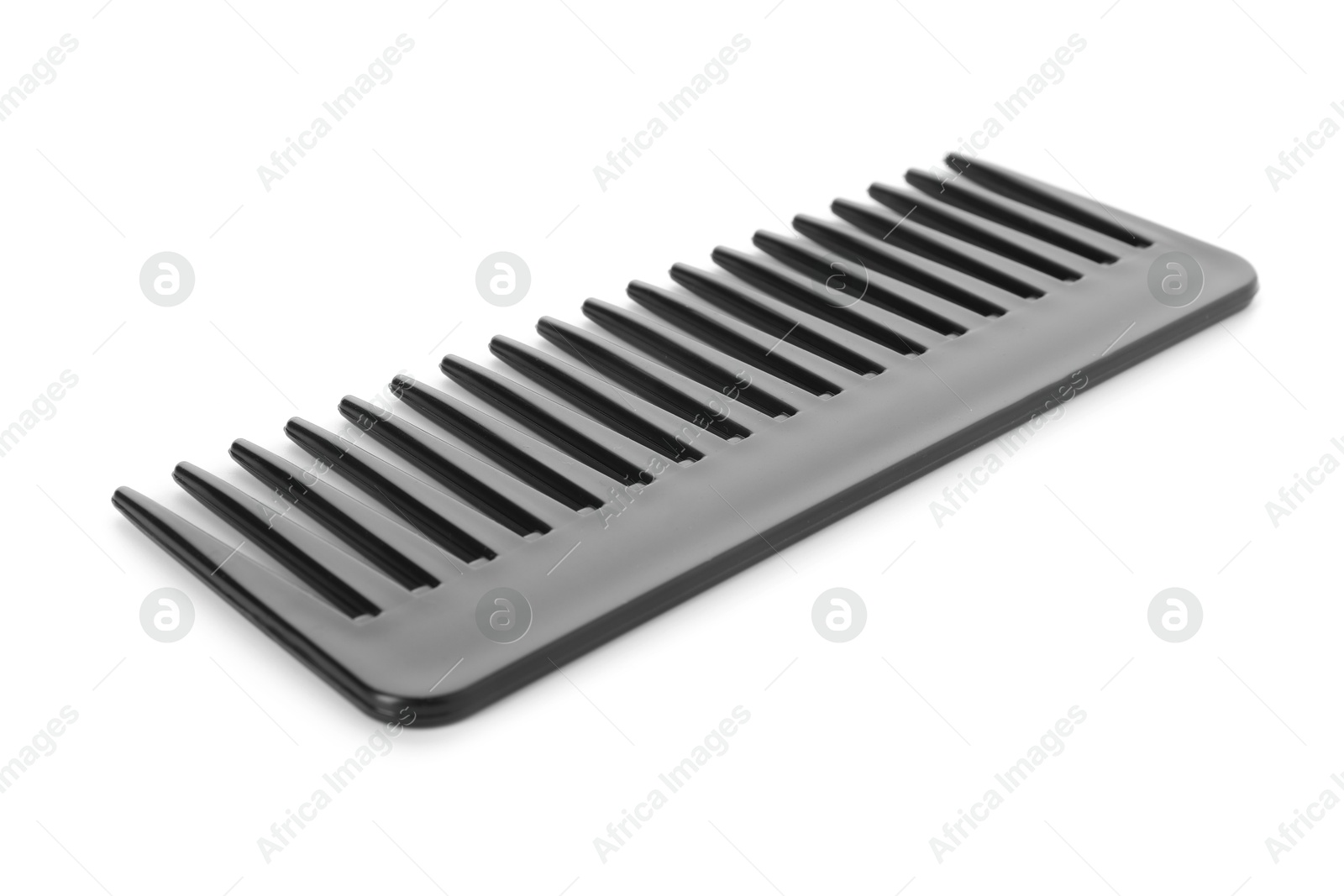 Photo of One black plastic comb isolated on white