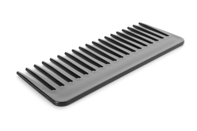 Photo of One black plastic comb isolated on white