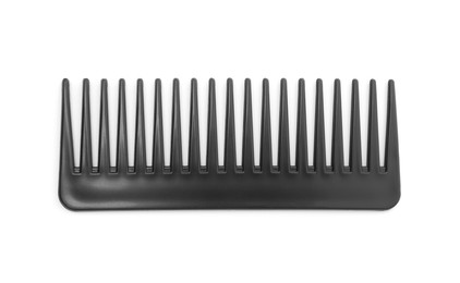 Photo of One black plastic comb isolated on white