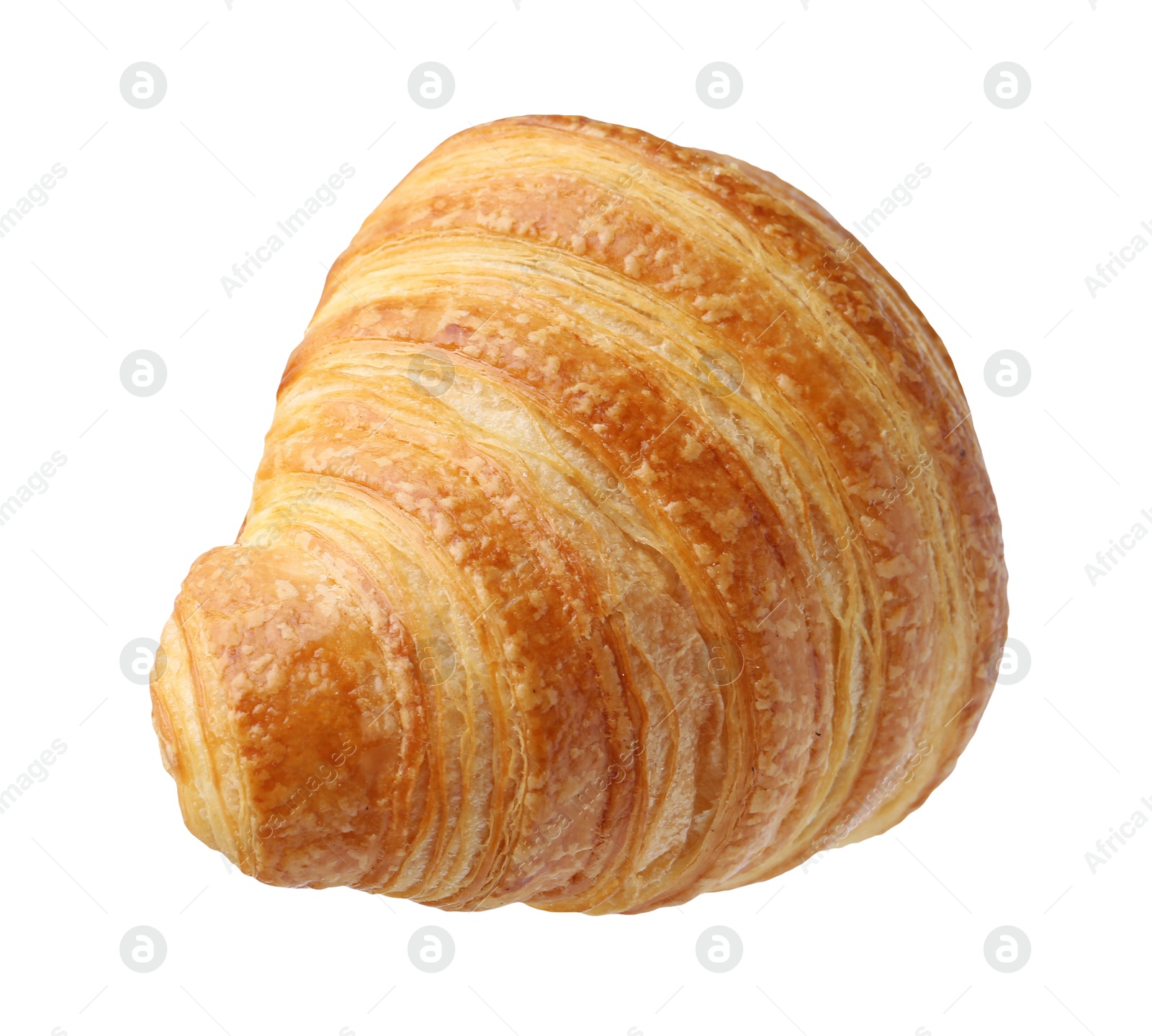 Photo of Freshly baked delicious croissant isolated on white