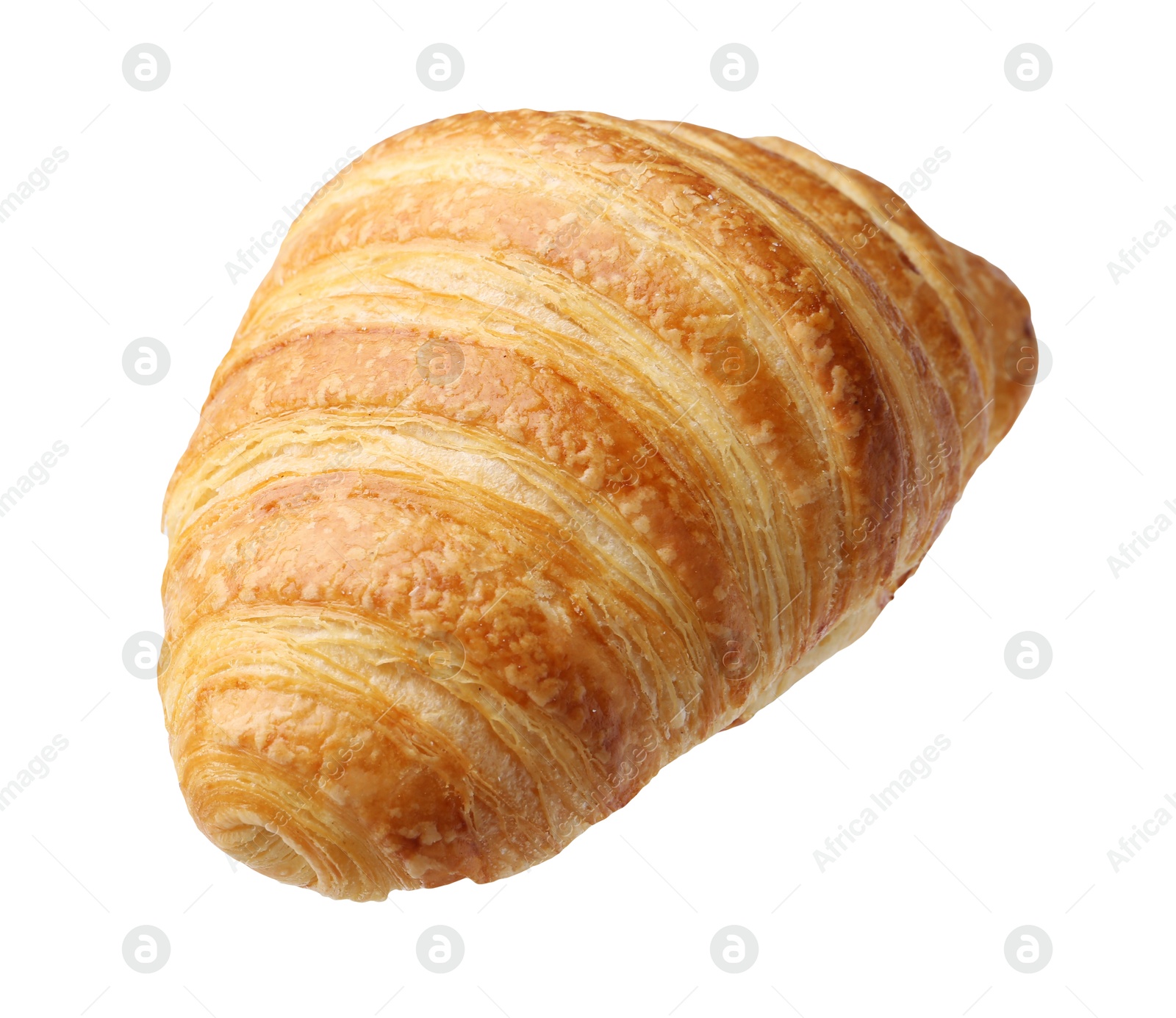 Photo of Freshly baked delicious croissant isolated on white