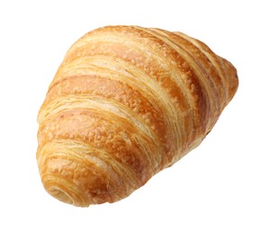 Photo of Freshly baked delicious croissant isolated on white