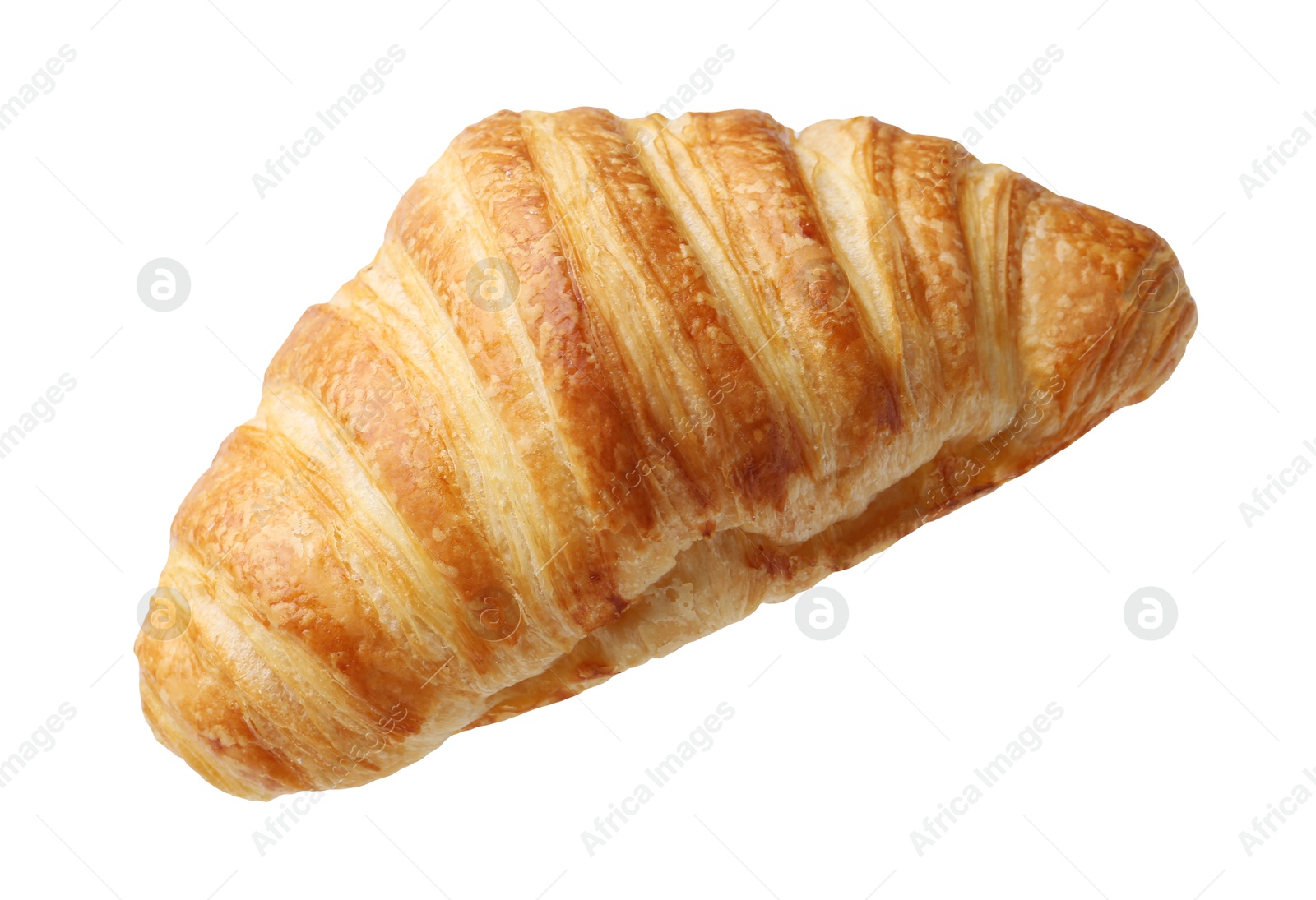 Photo of Freshly baked delicious croissant isolated on white