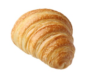 Photo of Freshly baked delicious croissant isolated on white