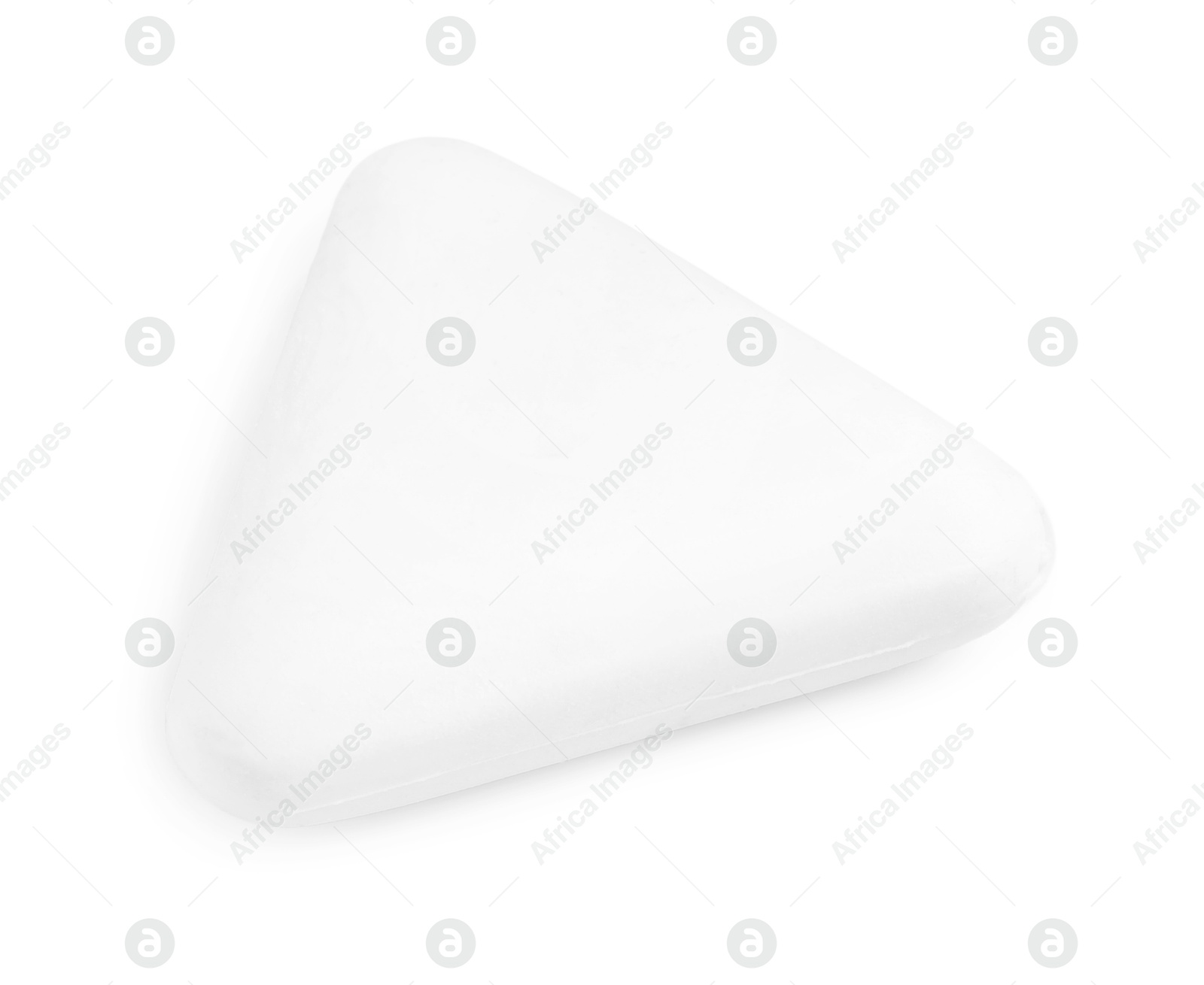 Photo of New eraser isolated on white. School stationery