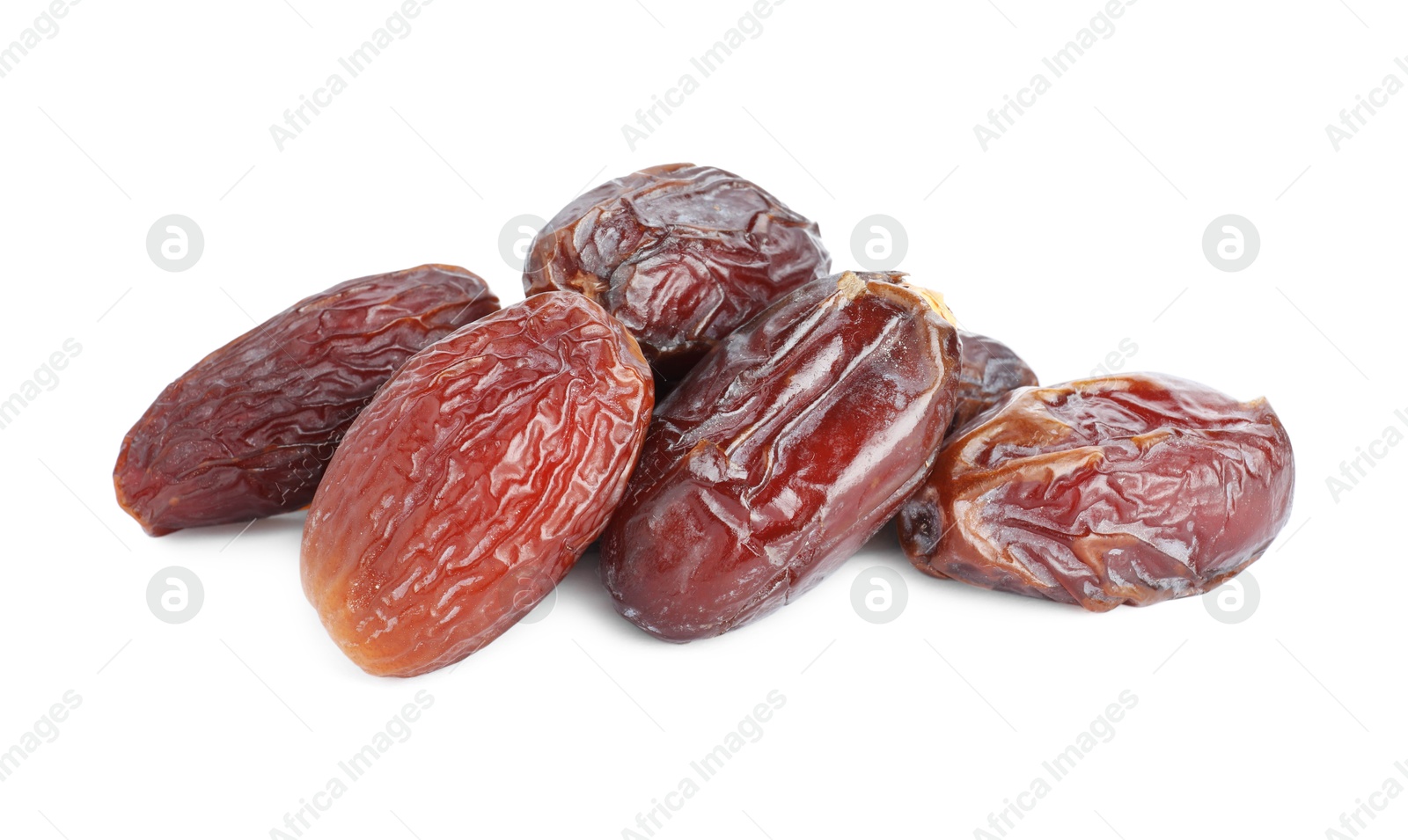 Photo of Many tasty dried dates isolated on white