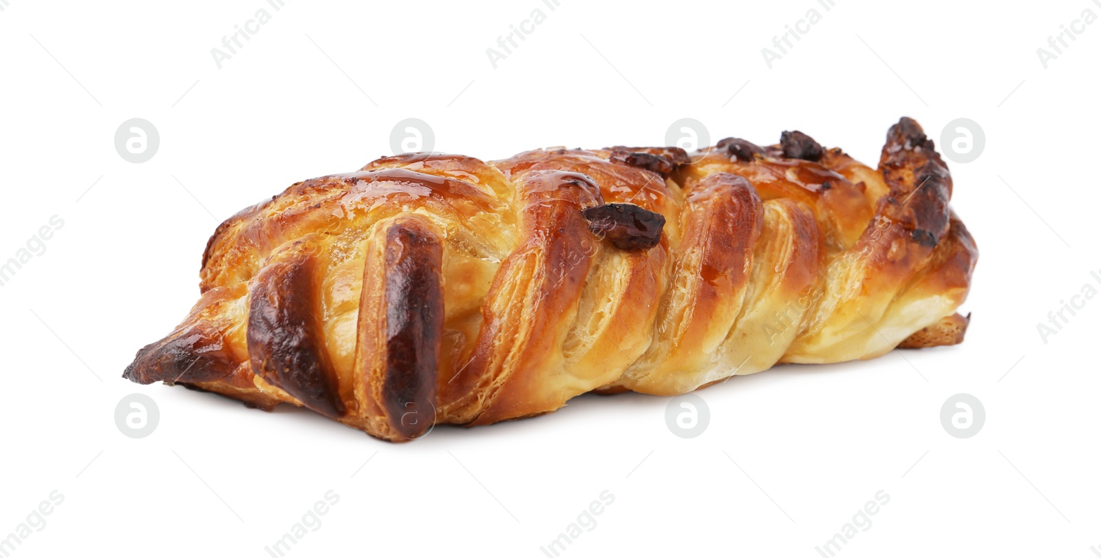 Photo of Freshly baked sweet pastry isolated on white