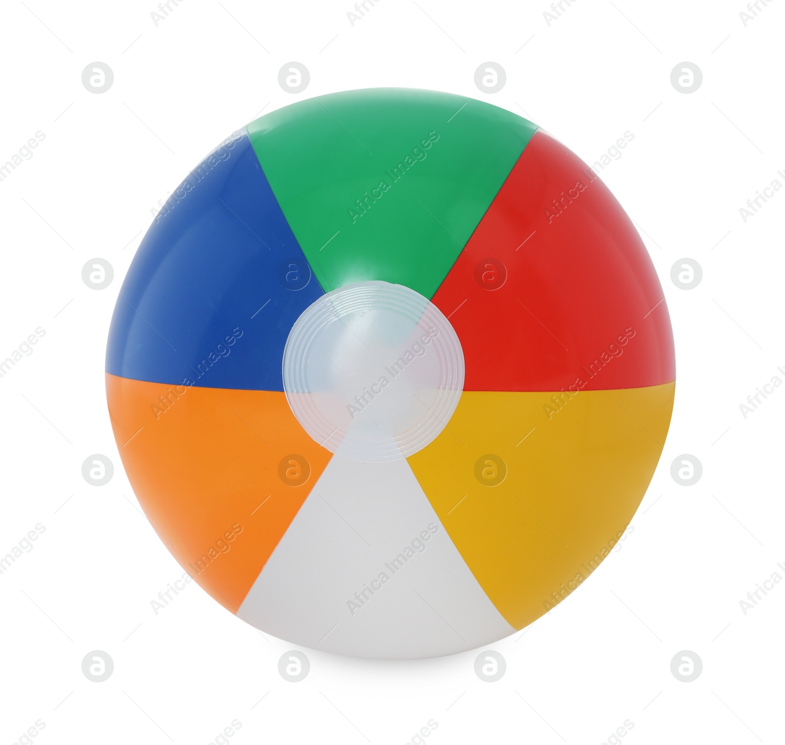 One bright inflatable ball isolated on white Photo of One bright inflatable ball isolated on white