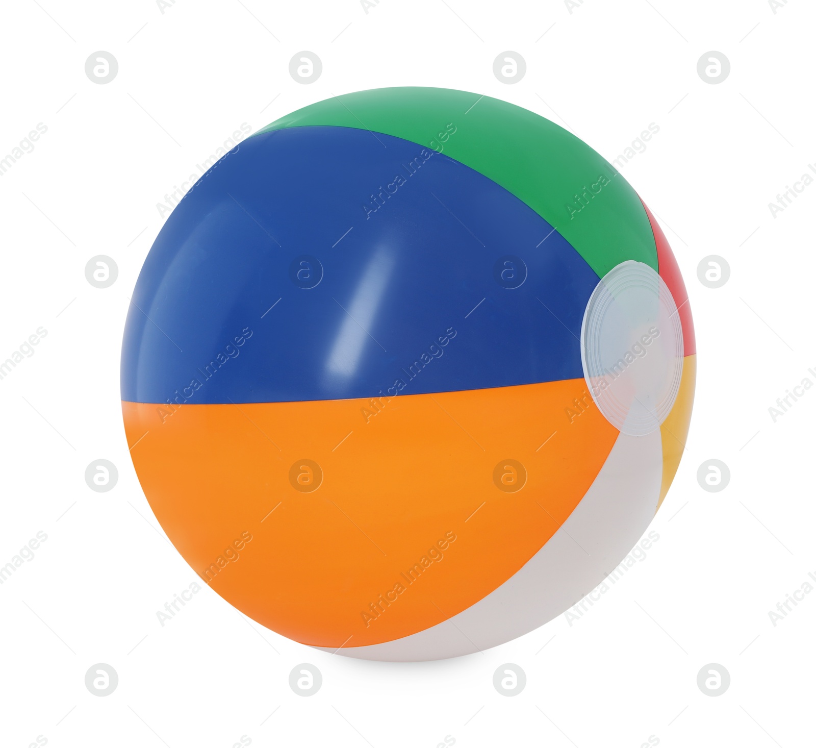 One bright inflatable ball isolated on white Photo of One bright inflatable ball isolated on white