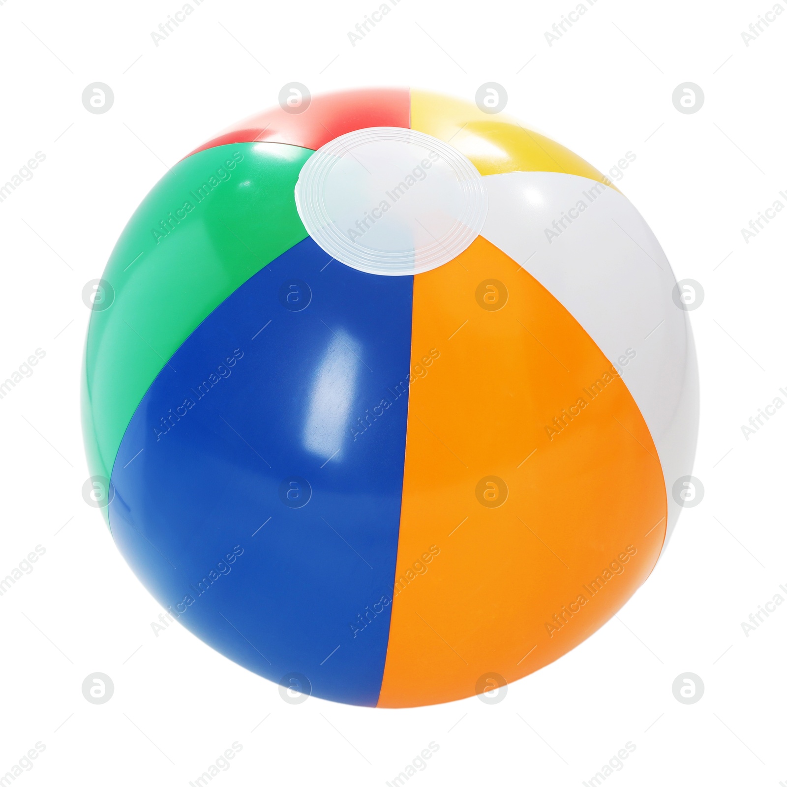 One bright inflatable ball isolated on white Photo of One bright inflatable ball isolated on white