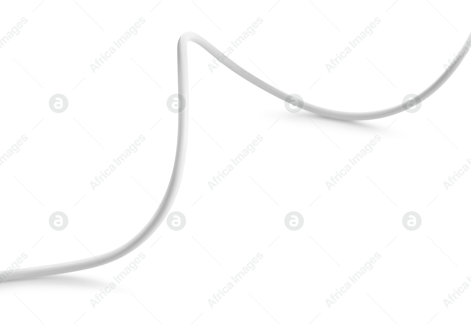 Photo of One insulated electrical wire isolated on white