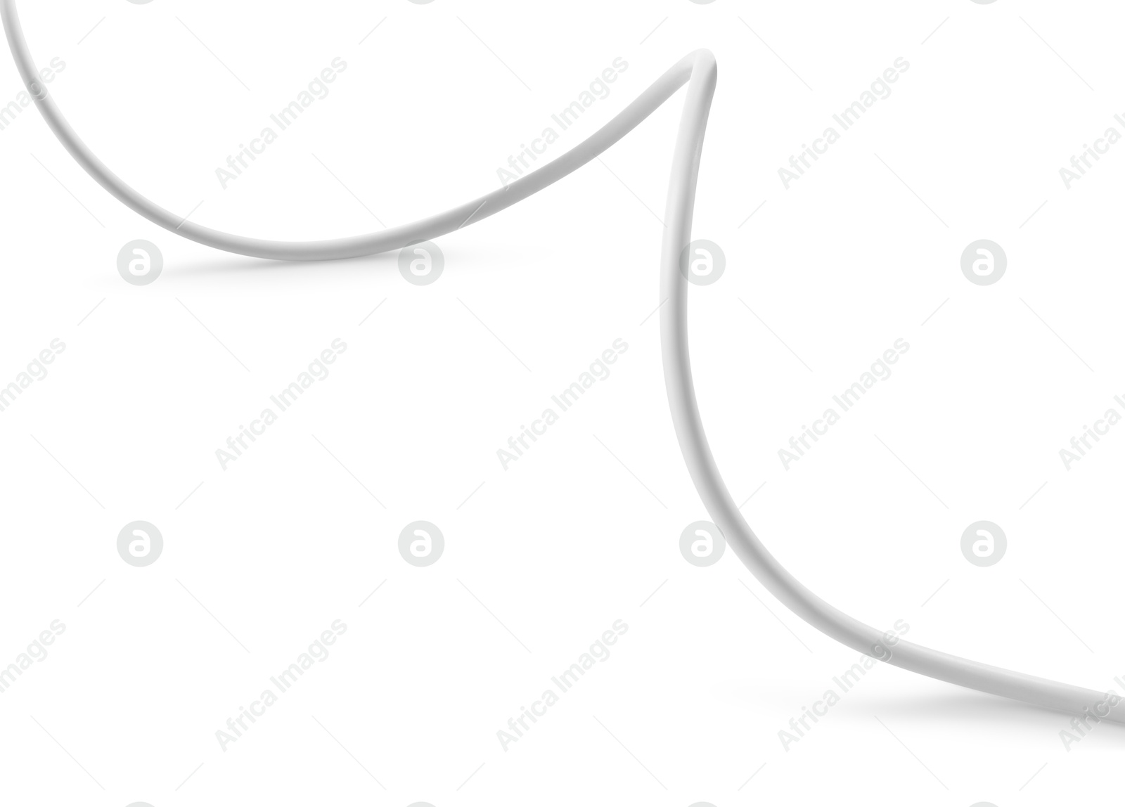 Photo of One insulated electrical wire isolated on white