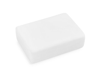 New eraser isolated on white. School stationery