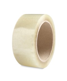 Roll of adhesive tape isolated on white