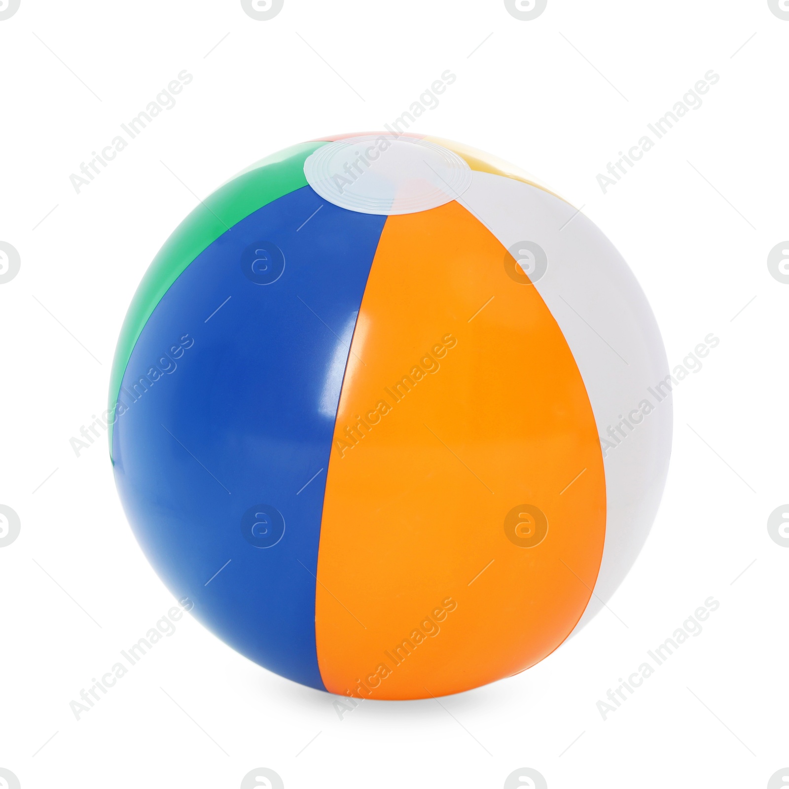 One bright inflatable ball isolated on white Photo of One bright inflatable ball isolated on white