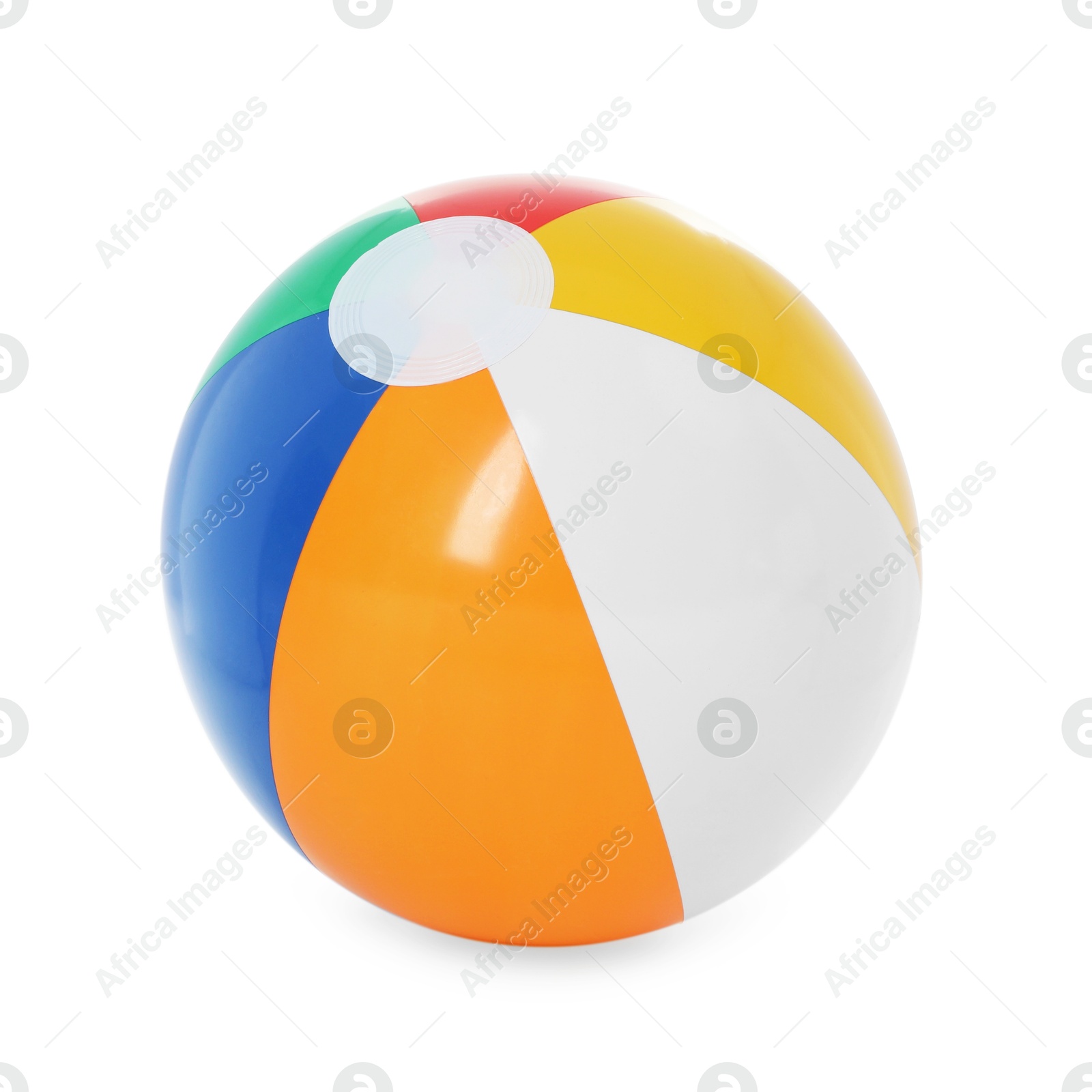 One bright inflatable ball isolated on white Photo of One bright inflatable ball isolated on white