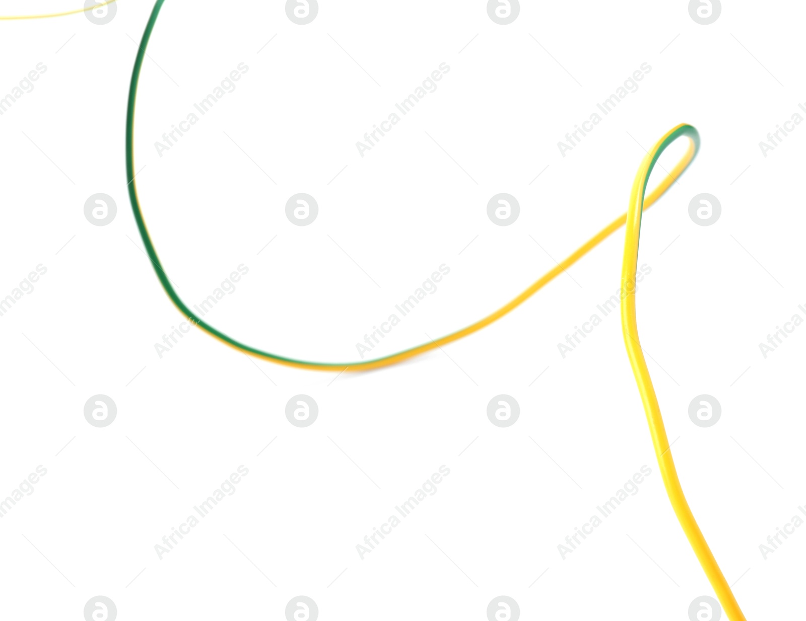 Photo of One colorful electrical wire isolated on white