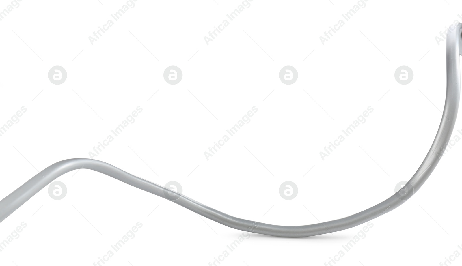 Photo of One grey electrical wire isolated on white