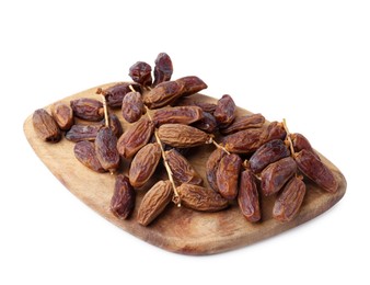 Photo of Many tasty dried dates isolated on white