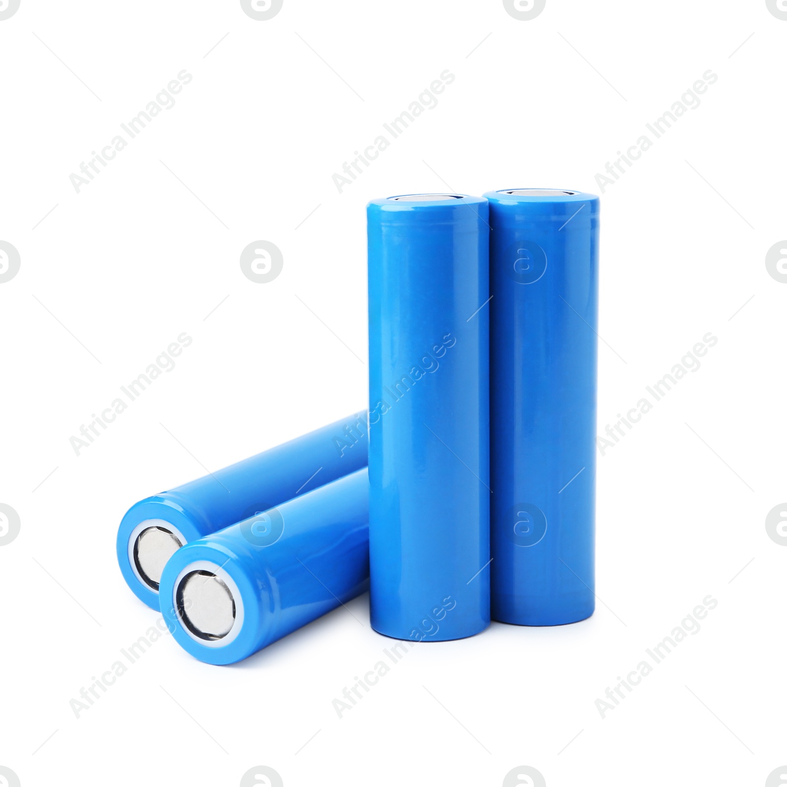 Photo of Many AA cell batteries isolated on white