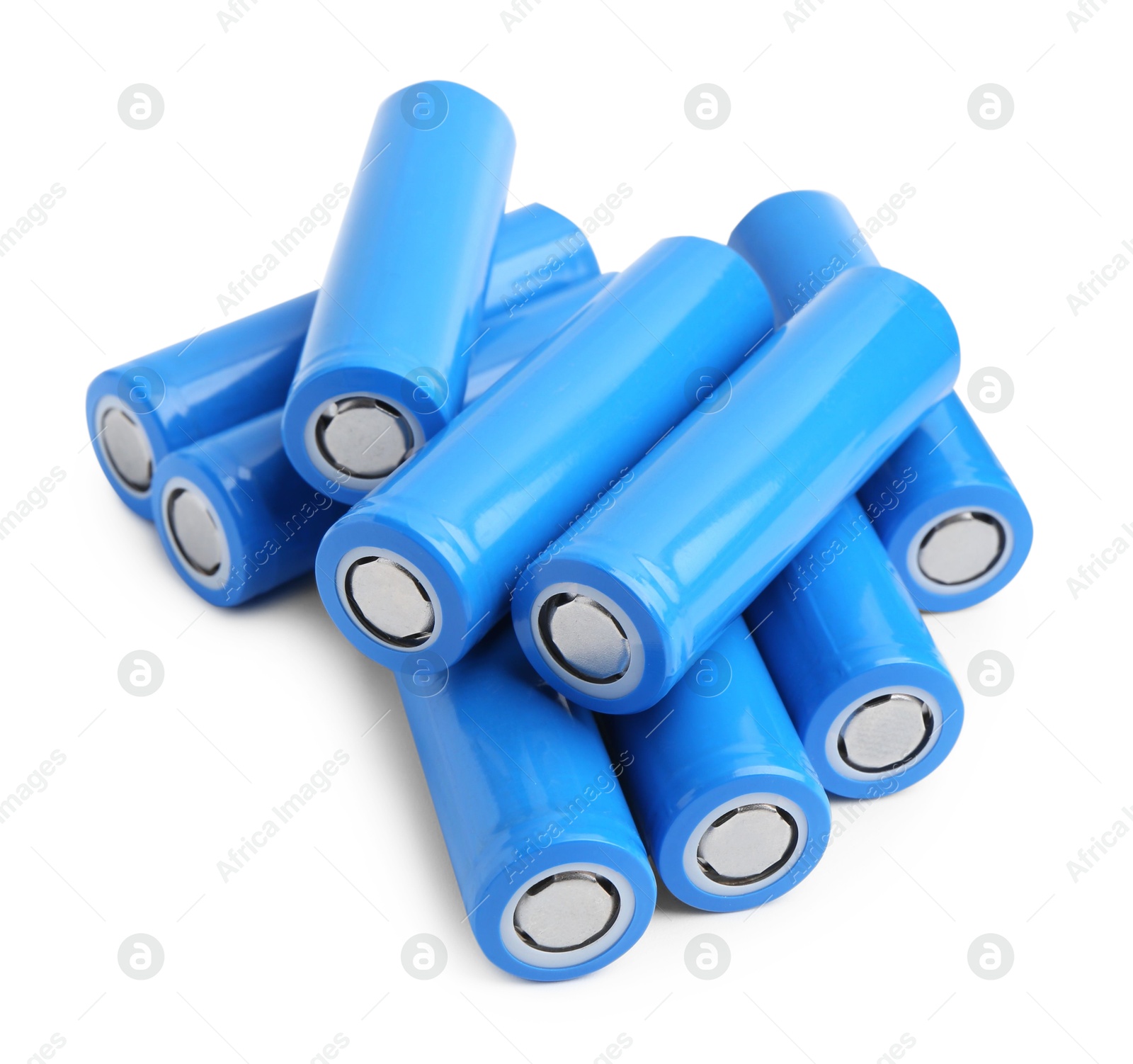 Photo of Many AA cell batteries isolated on white