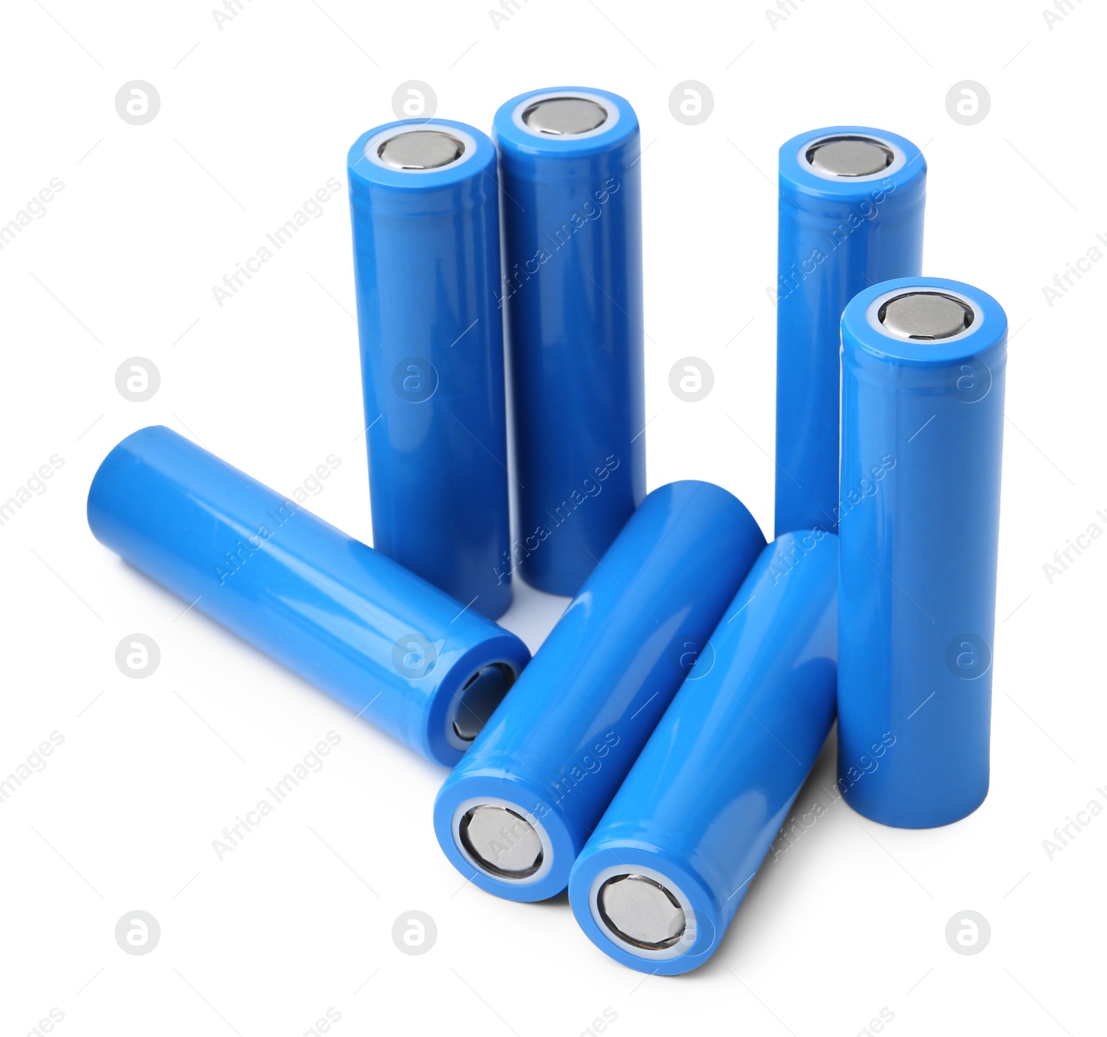 Photo of Many AA cell batteries isolated on white