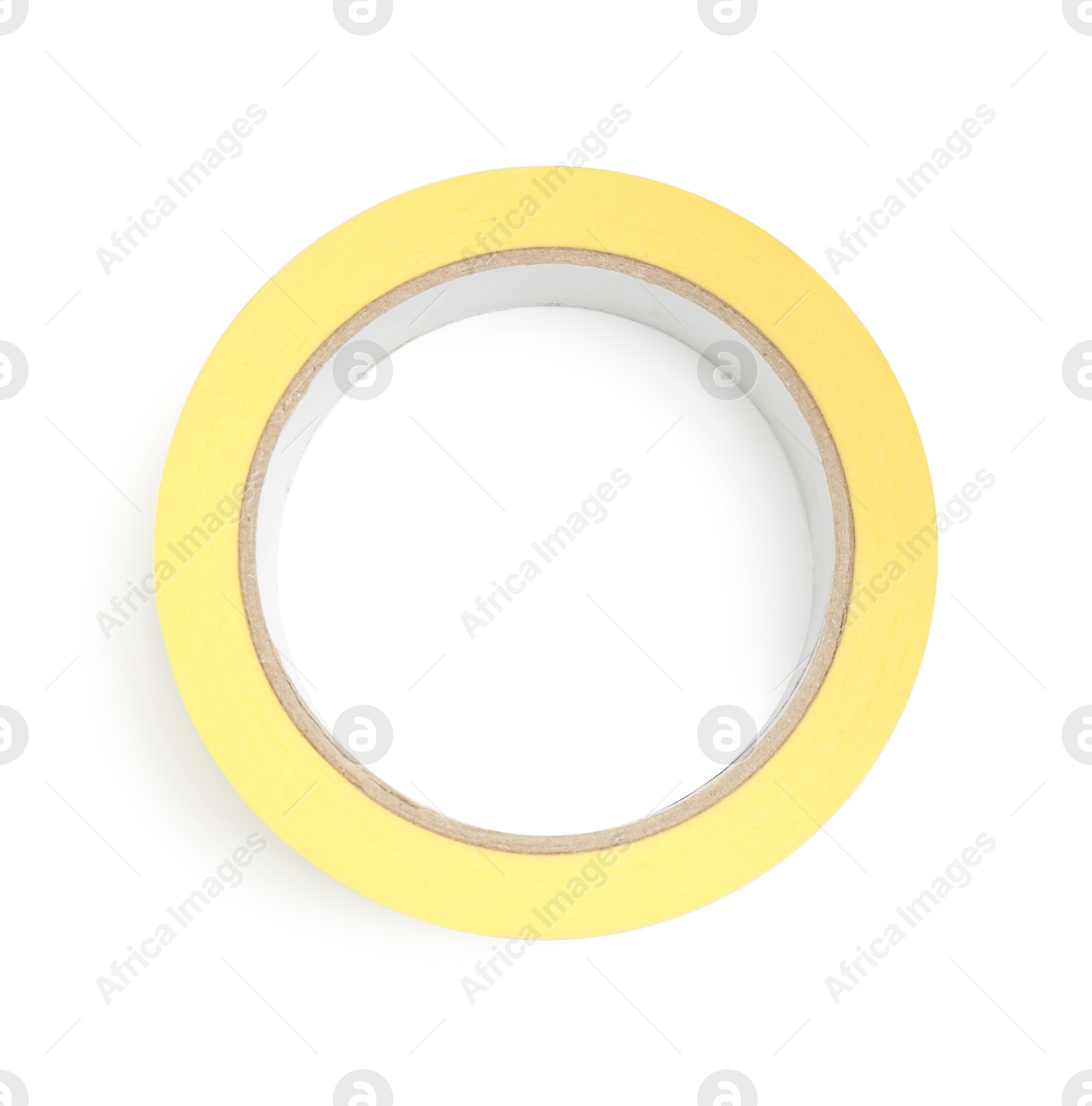 Photo of Roll of masking tape isolated on white, top view