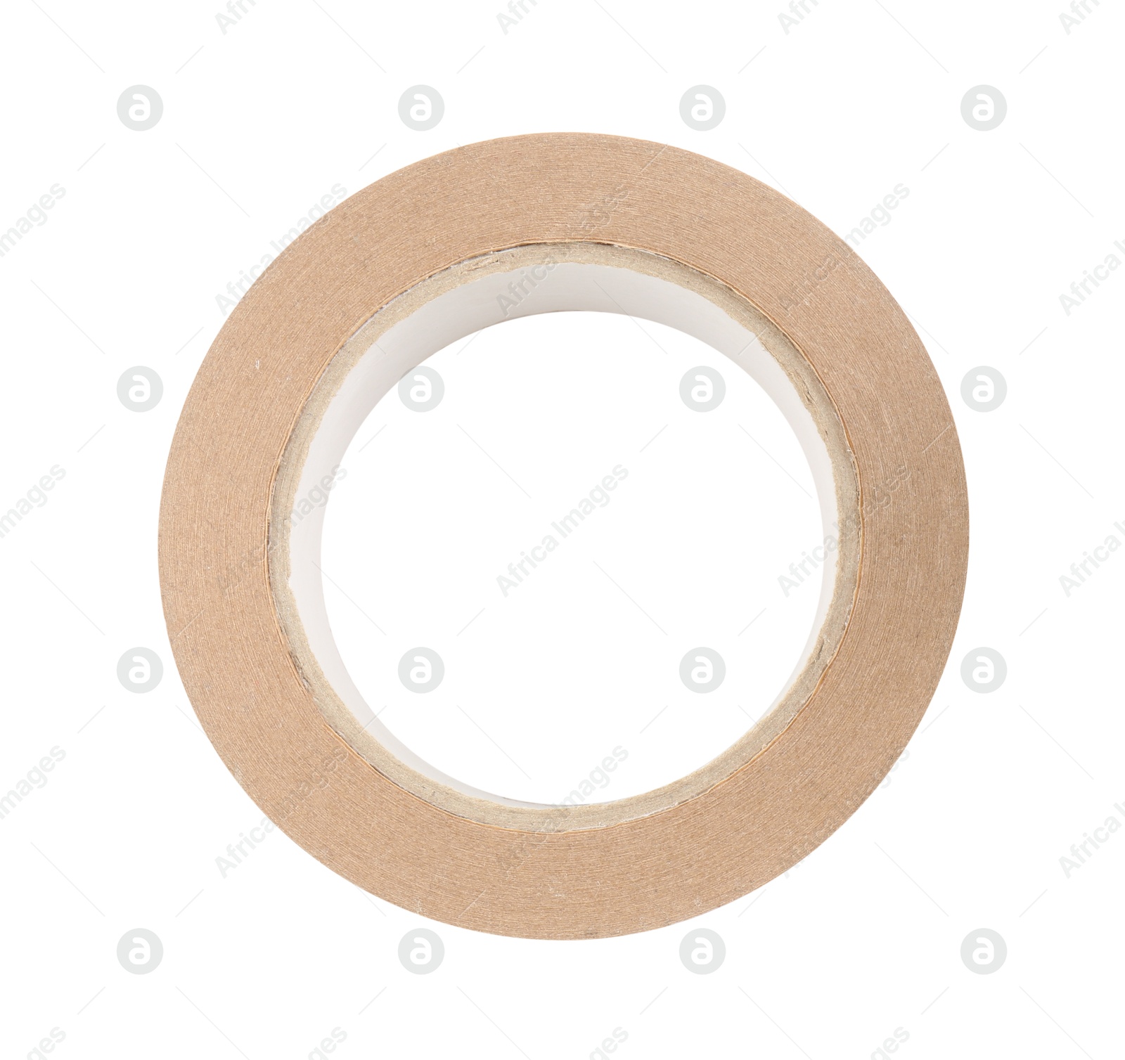 Photo of Roll of masking tape isolated on white, top view