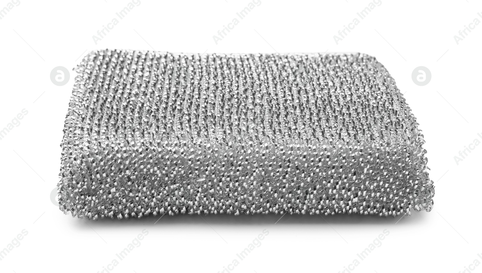 Photo of One lurex sponge isolated on white. Cleaning tool