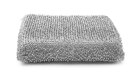 Photo of One lurex sponge isolated on white. Cleaning tool