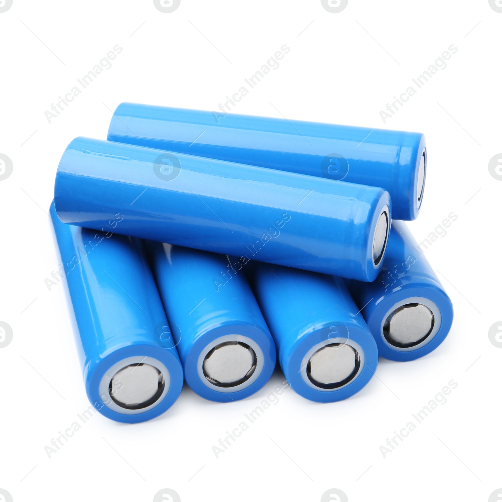 Photo of Many AA cell batteries isolated on white