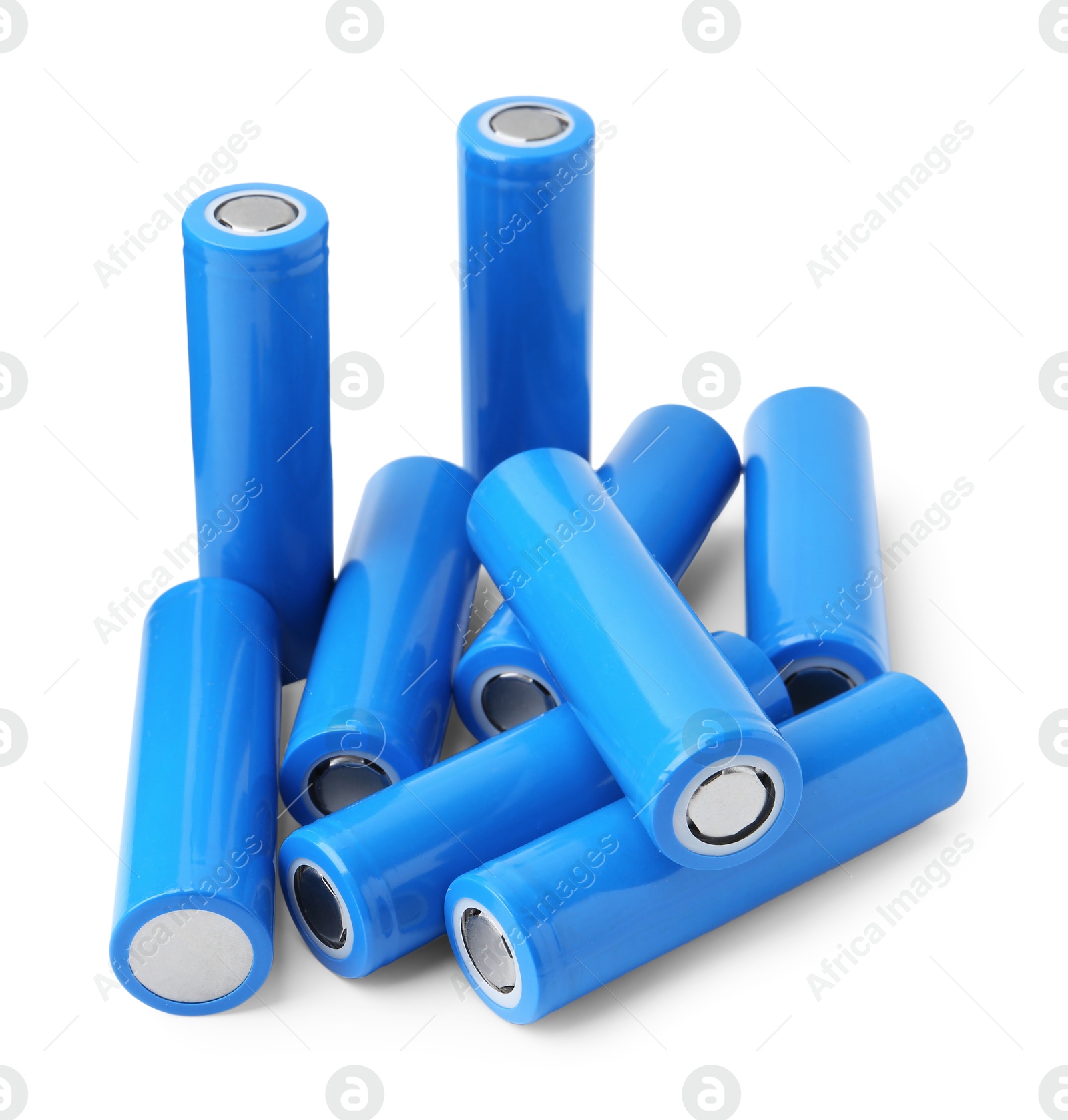 Photo of Many AA cell batteries isolated on white