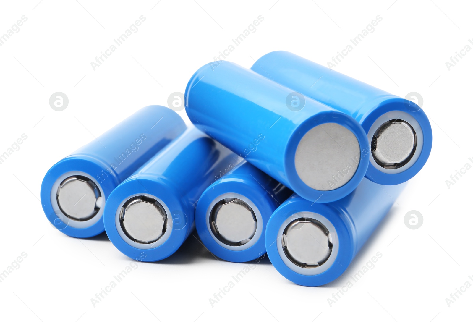 Photo of Many AA cell batteries isolated on white