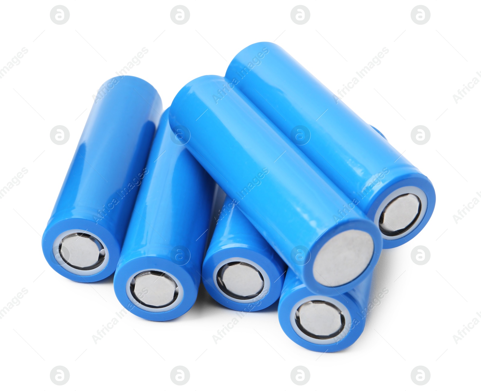 Photo of Many AA cell batteries isolated on white