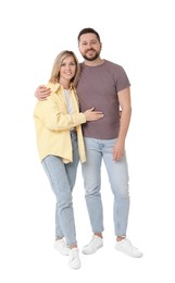 Photo of Portrait of happy couple on white background