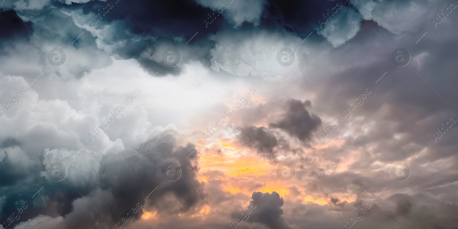 Image of Sky in different time of day, collage. Banner design