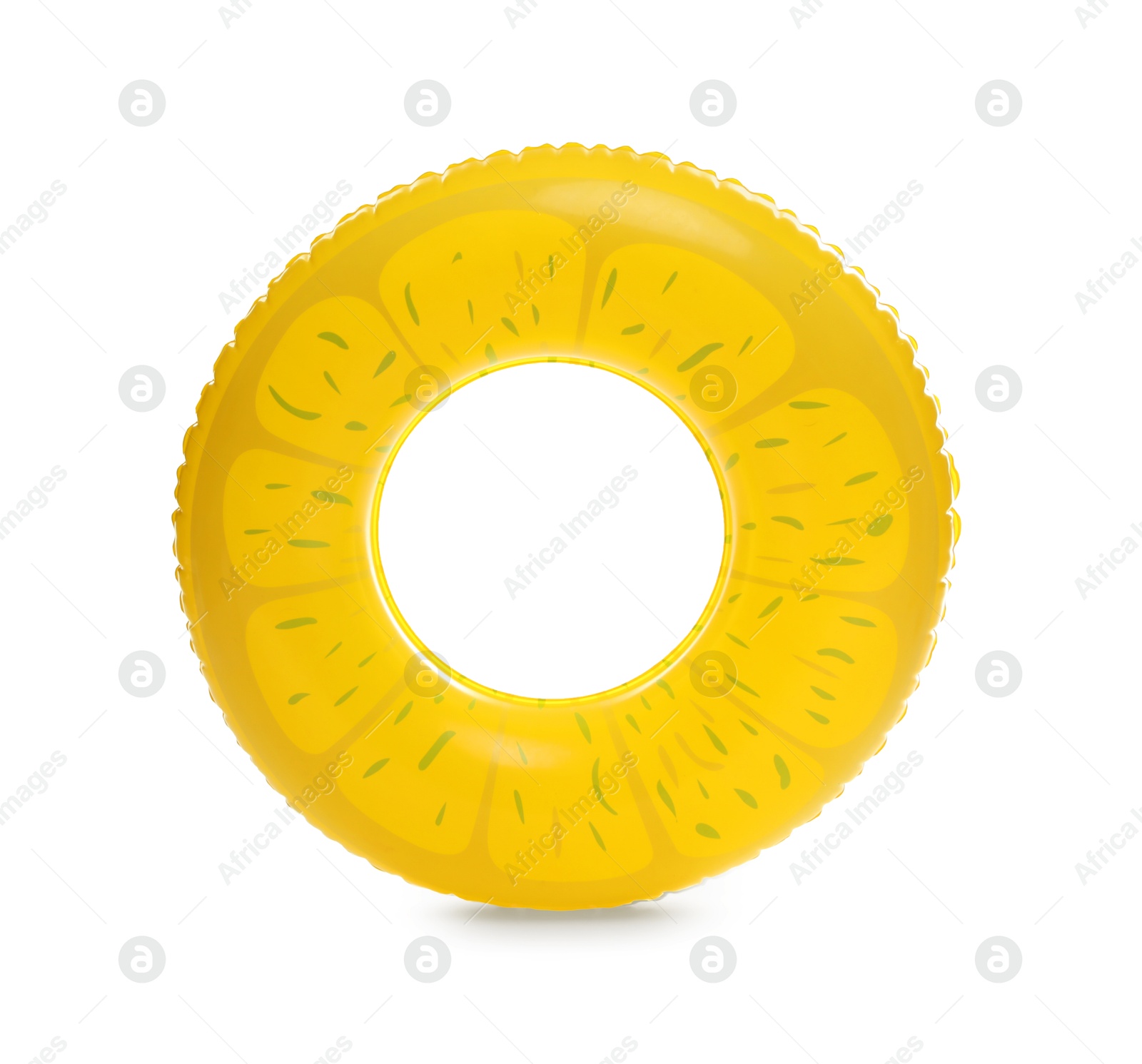 One bright inflatable ring isolated on white Photo of One bright inflatable ring isolated on white