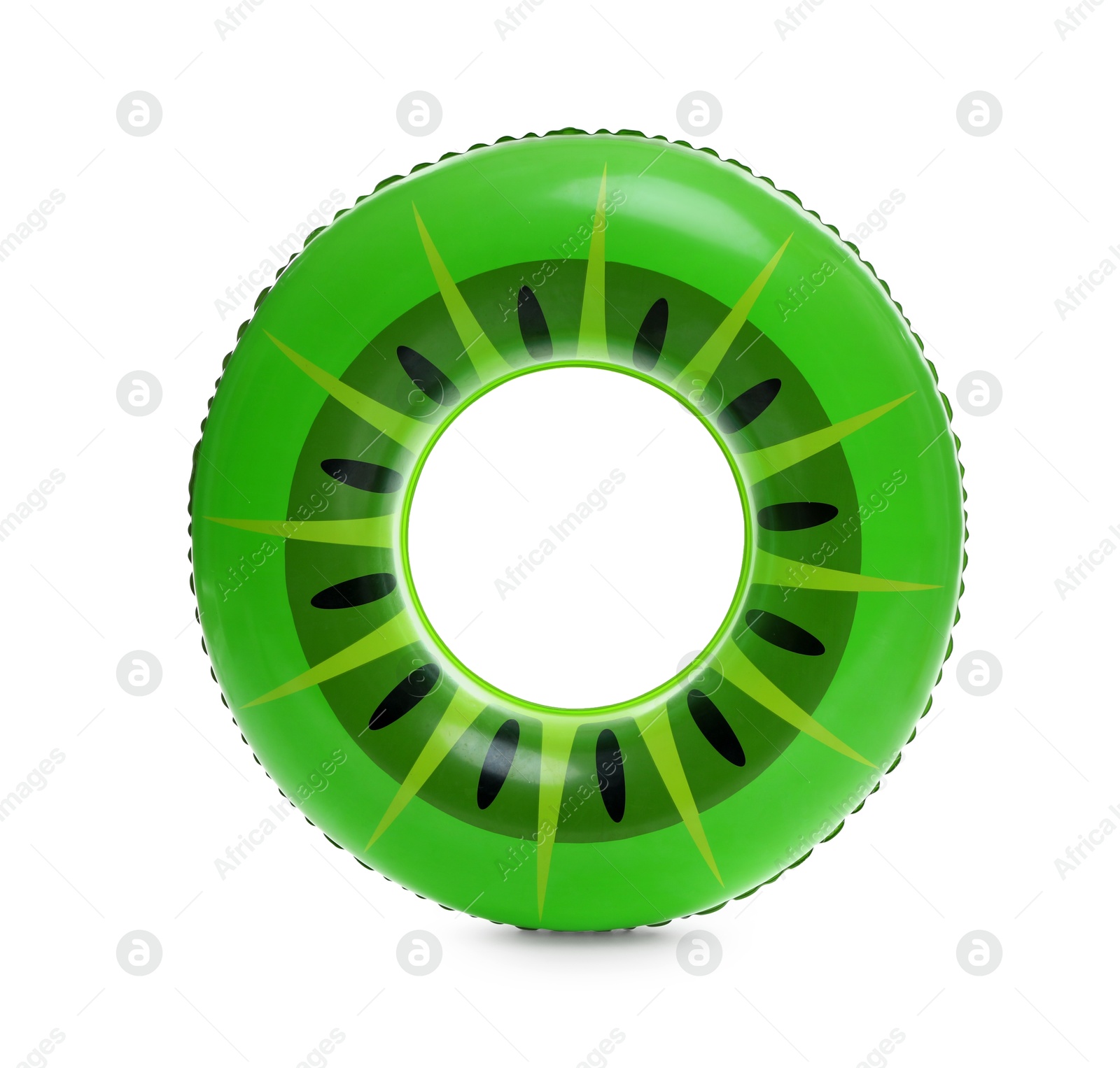 inflatable ring with kiwi pattern isolated on white Photo of inflatable ring with kiwi pattern isolated on white