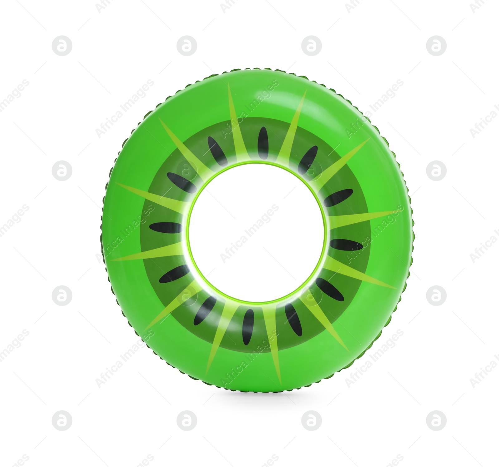 inflatable ring with kiwi pattern isolated on white Photo of inflatable ring with kiwi pattern isolated on white
