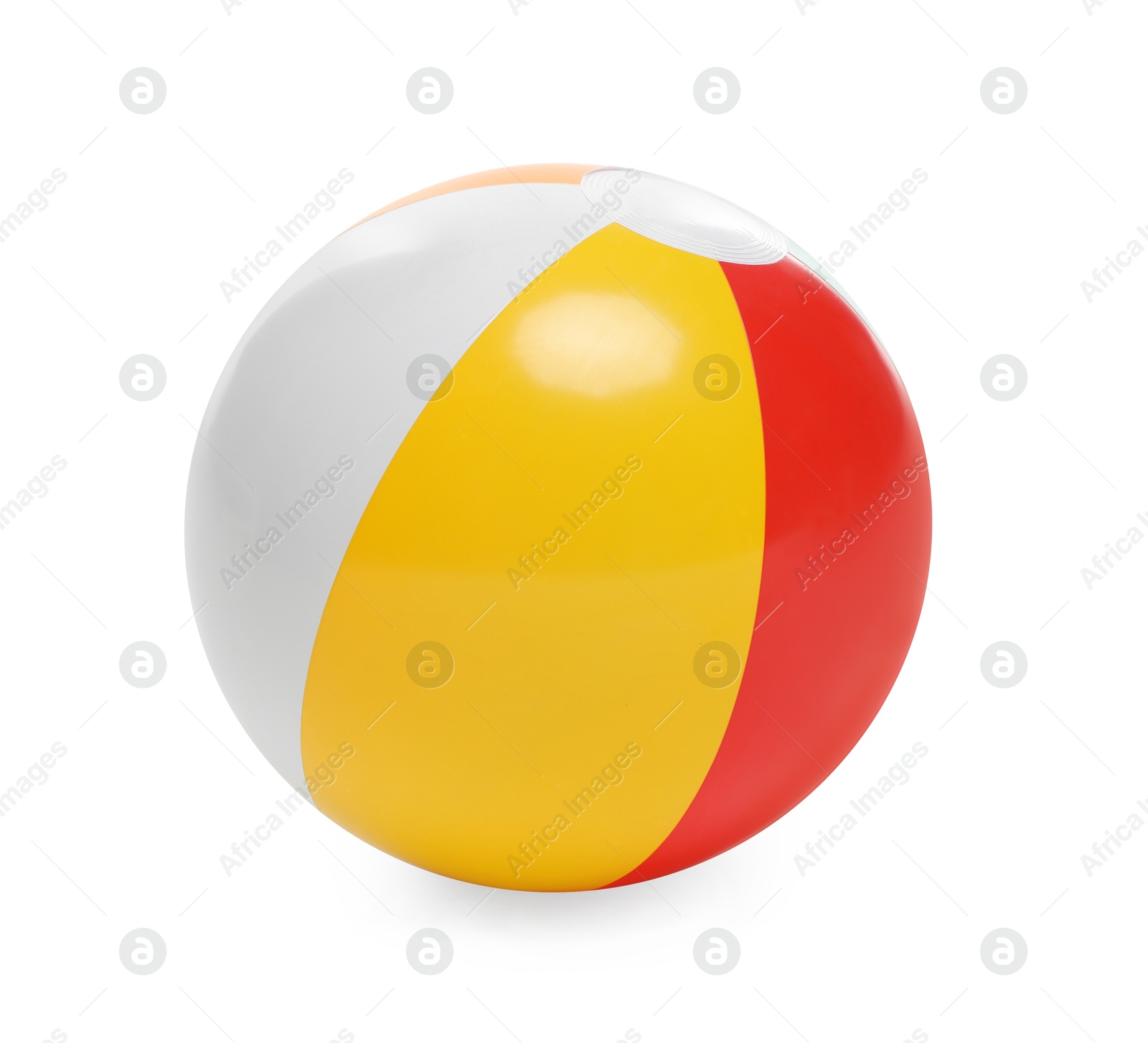 One bright inflatable ball isolated on white Photo of One bright inflatable ball isolated on white