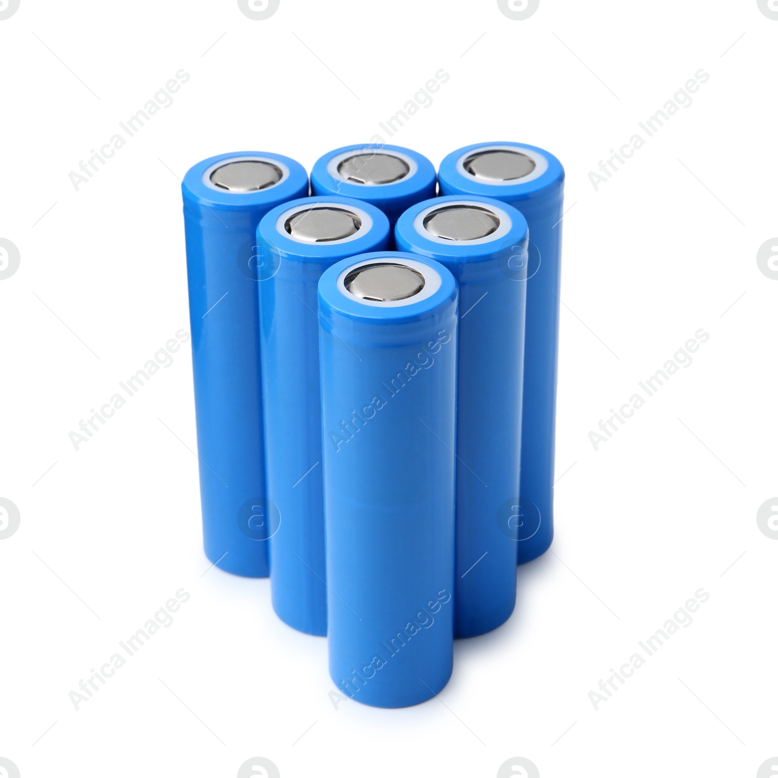 Photo of Many AA cell batteries isolated on white