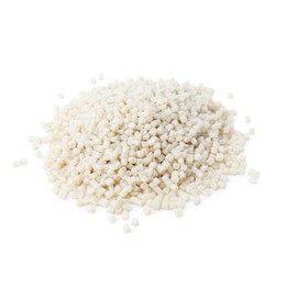 Pile of plastic granules isolated on white