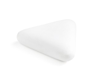 Photo of New eraser isolated on white. School stationery