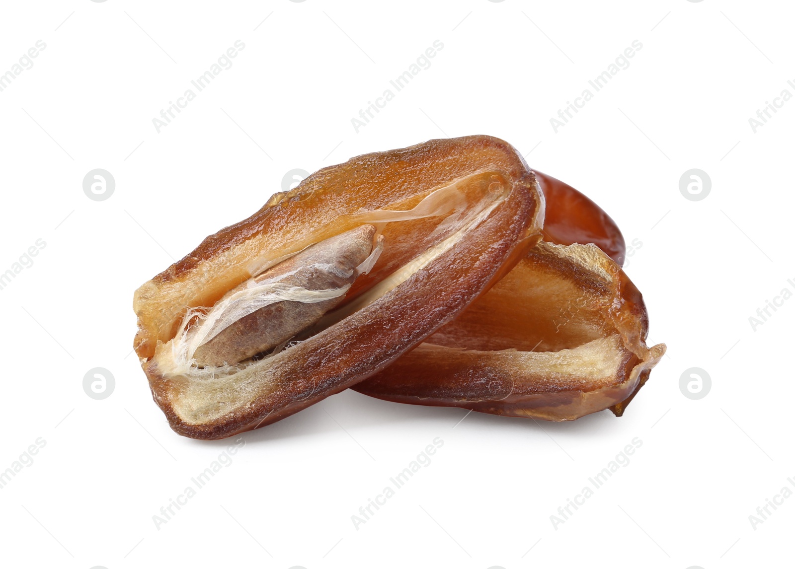 Photo of Tasty sweet dried dates isolated on white