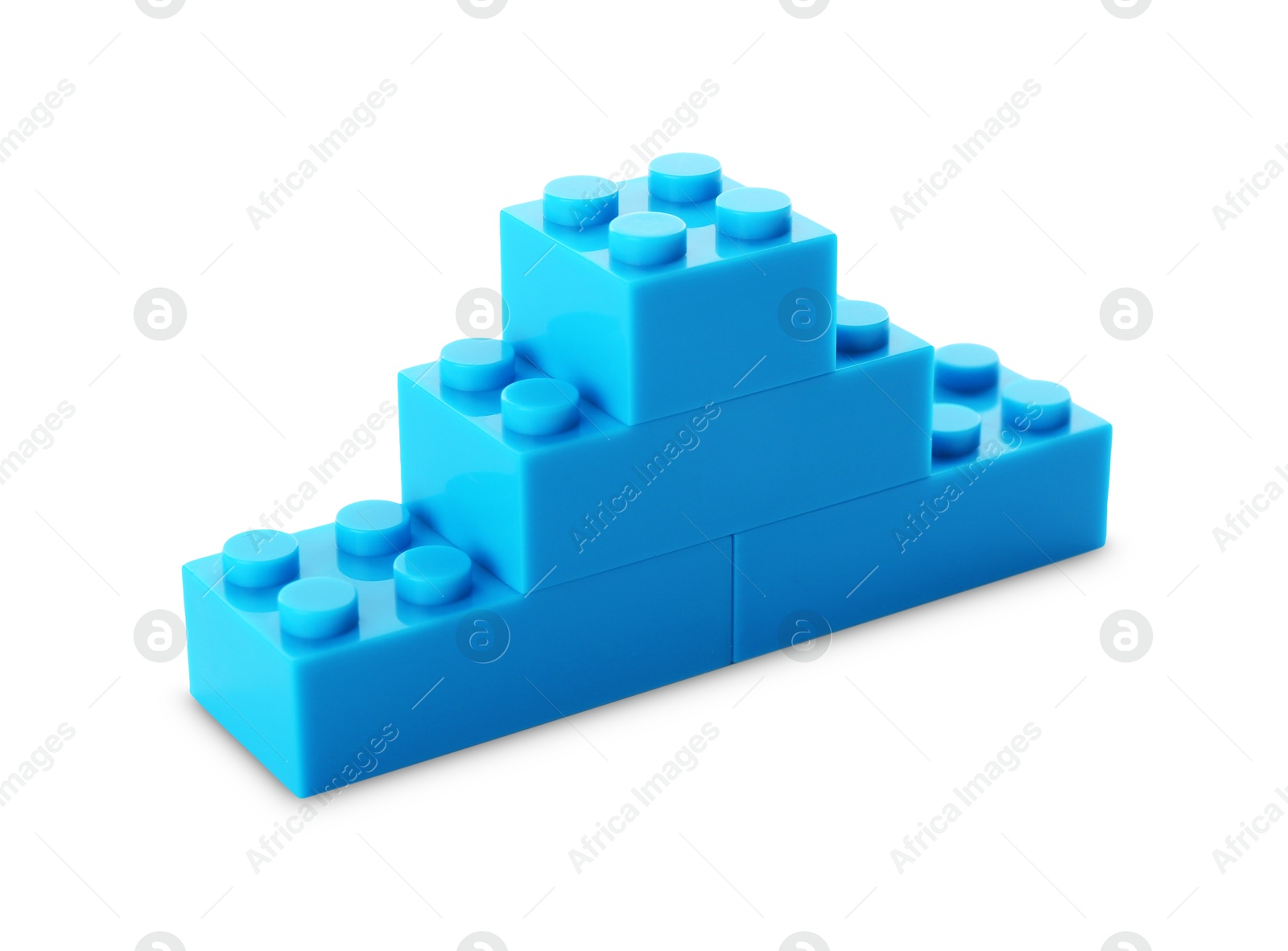 Photo of Construction toy. Figure made with building bricks isolated on white