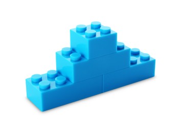 Photo of Construction toy. Figure made with building bricks isolated on white