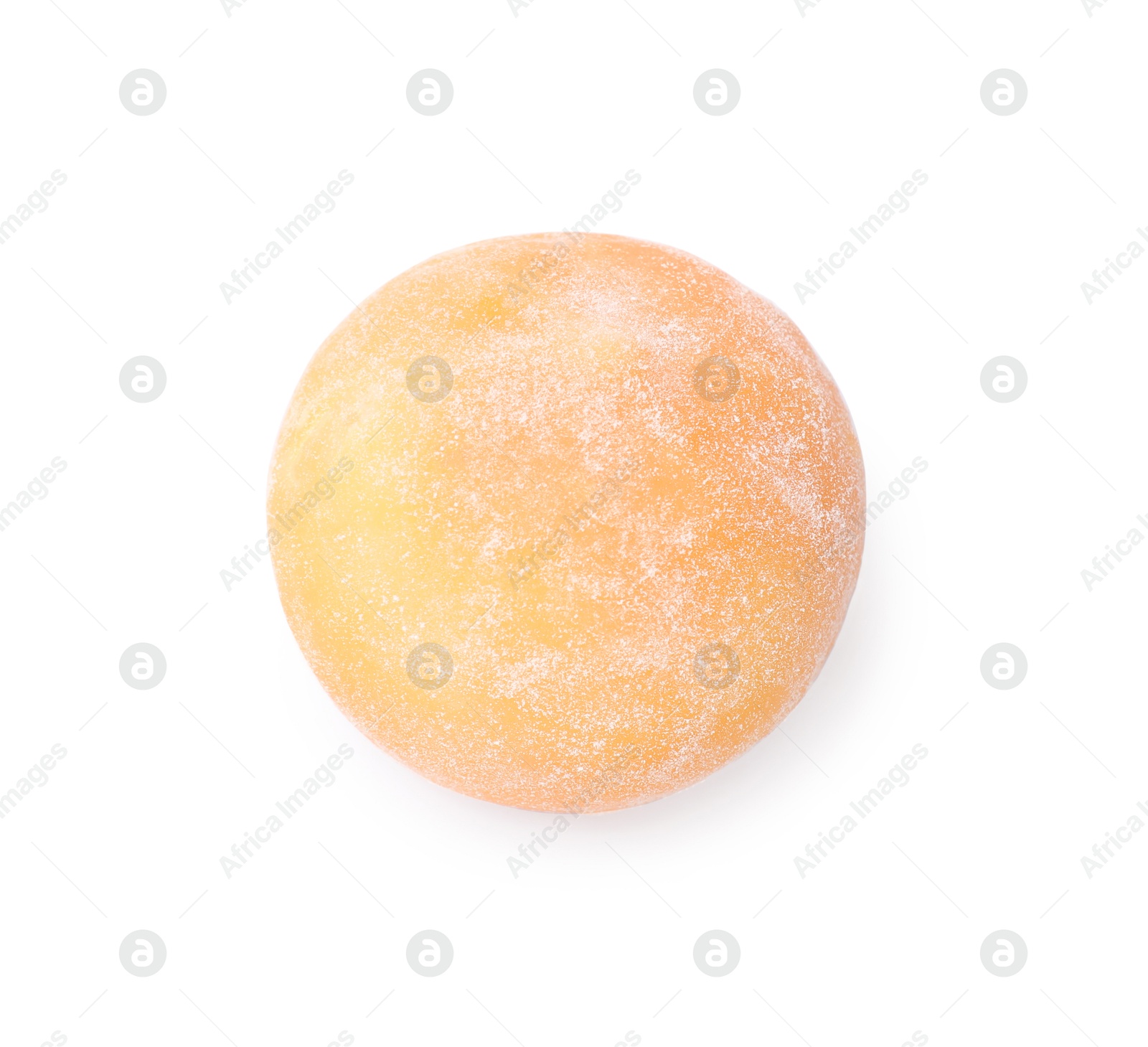 Photo of Delicious mochi isolated on white, top view