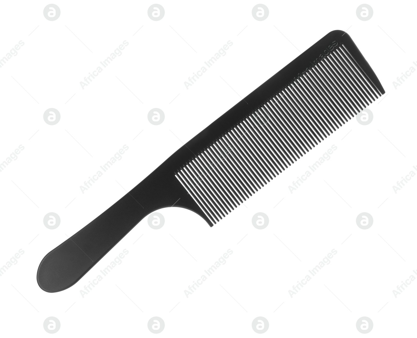 Photo of One black plastic comb isolated on white